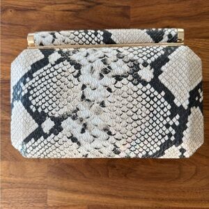 TRUE DECADENCE Faux Snake Box Clutch Bag